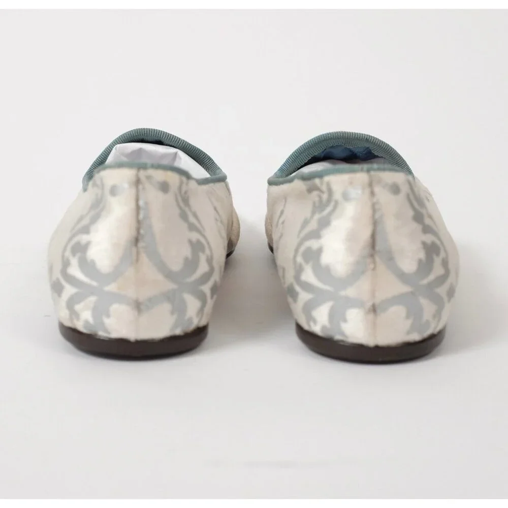 Vintage Tom Ford GUCCI sz 5 loafers flat shoes velvet gray damask - Picture 6 of 8